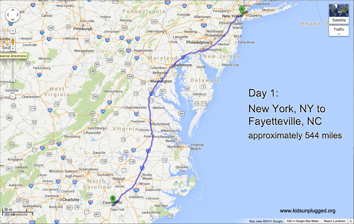 New York To Florida Map - Anetta Mathilda