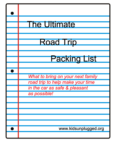 Road trip packing list : what to pack for a road trip checklist